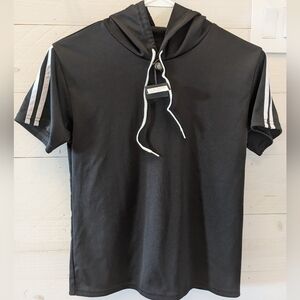 🖤 NWT Adrianna Papell Women's Black Short Sleeve Hoodie; Size: Medium